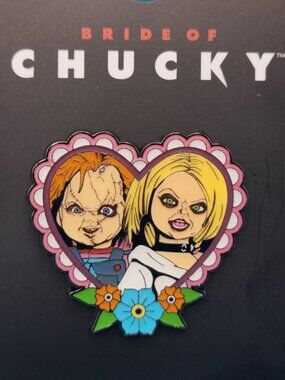 Bride of Chucky Heart Chucky and Tiffany Enamel Pin Horror Movie Halloween NEW